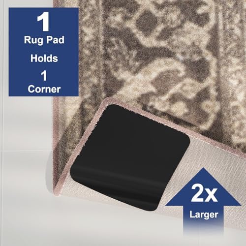Home Techpro 12 PCS Black Rug Tape, Gripper for Rug for Hardwood Floors, Double Sided Reusable Under Rug Carpet Tape Stickers, Rug Anti Slip Grips for Area Rugs, Non Slip Rug Pads - Image 4