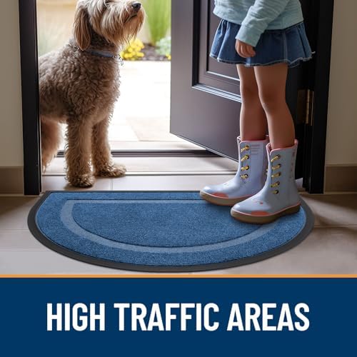 OLANLY Half Circle Front Door Mat Outside 59x23 All-Season Rubber Doormat - Image 7