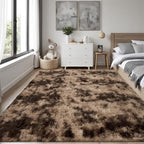 PLHXFR 4x6 Area Rug Living Room: Fluffy Bedroom Soft Shag Rug Coffee Brown - Image 2
