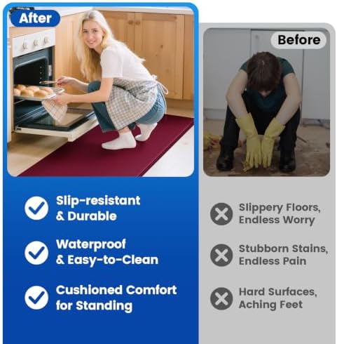 KitchenClouds Kitchen Mats for Floor,3PCS Cushioned Soft Kitchen Rugs - Image 6