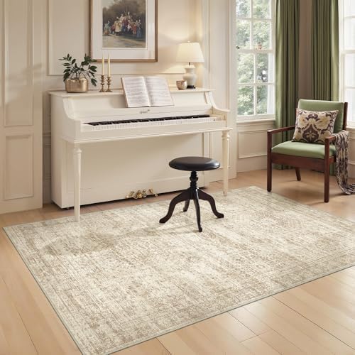 4x6 Area Rug for Entryway,Washable Kitchen Rug,Beige - Image 5