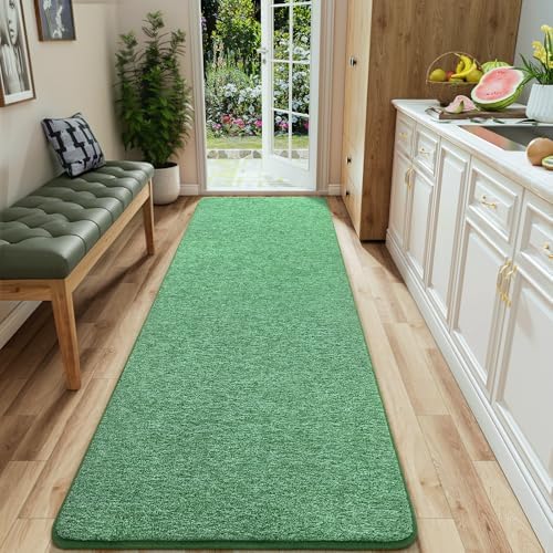 AROGAN 2x8 Runner Rug for Hallway, Long Runner Rugs Non Slip, Matte Green by AROGANAREARUG
