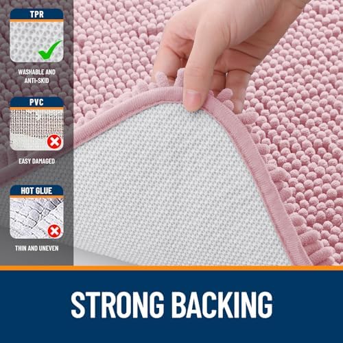 OLANLY Bathroom Runner Rugs 47x17, Extra Soft Absorbent Chenille Bath Rugs - Image 6