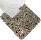 GORILLA GRIP Chenille Bath Rug Mat for Square Toilet Base, 24x19 Latte by GorillaGrip