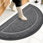 OLANLY Half Circle Front Door Mat Outside 47x23 All-Season Rubber Doormat by OLANLY