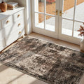2x5 Brown Rug Runners for Hallways Kitchen Runner Rug Non Slip Washable Black Long Runner Rugs with Rubber Backing Soft Abstract Carpet Runner for Bedroom, Kitchen, Bathroom, Entryway by OmpaaHomeDecor