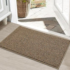 BEQHAUSE Dirt Trapper Door Mat 20" x 32", Non-Slip Washable Doormats, Beige by BEQHAUSE