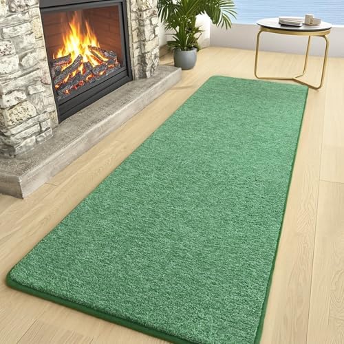 AROGAN 2x8 Runner Rug for Hallway, Long Runner Rugs Non Slip, Matte Green - Image 3