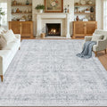 Area Rugs 9x12 Living Room: Bedroom Neutral Washable Carpet Gray by Luxturiy
