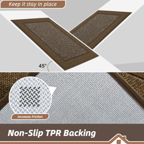 BEQHAUSE Indoor Door Mat 24" x 72", Dirt Trapper Door Mats, Brown - Image 4