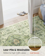 Amada Large 8x10 Washable Area Rug for Living Room, Green, Vintage Style - Image 5