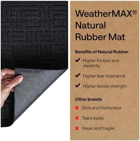 GORILLA GRIP WeatherMAX Door Mat, Indoor Outdoor Use, 35x23, Black Maze - Image 6