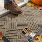 GORILLA GRIP WeatherMAX Door Mat, Indoor Outdoor Use, 29x17, Beige Diamond by GorillaGrip