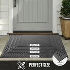 HIYARD Sturdy Front Door Mat, Absorbent Muddy Dirt Resist Welcome Door Mats Outdoor Indoor, Stain and Fade Resistant, Non-Slip Backing Entry Mat Low Profile Doormat for Entryway, 60×36, Grey - Image 6