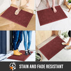 HIYARD Sturdy Front Door Mat, Absorbent Muddy Dirt Resist Welcome Door Mats Outdoor Indoor, Stain and Fade Resistant, Non-Slip Rubber Backing Low Profile Doormat for Entryway, 30×17, Red - Image 5