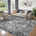5x7 Area Rugs for Living Room Washable Bedroom Dining Room Black Grey by Aelenmu