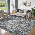 5x7 Area Rugs for Living Room Washable Bedroom Dining Room Black Grey by Aelenmu