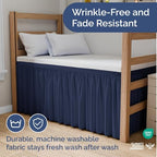 CGK Linens Dorm Room Bed Skirt Full XL - Dorm Essentials - 40" Navy Blue - Image 6