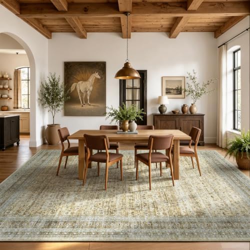 Lofus 8x10 Area Rug for Living Room, Non-Slip Washable Carpet，Beige - Image 3