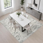 Area Rug Living Room: 5x5 Modern Washable Indoor Soft Carpet Gray - Image 4