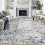 9x12 Area Rugs for Living Room Washable Bedroom Dining Room Brown Blue by Aelenmu