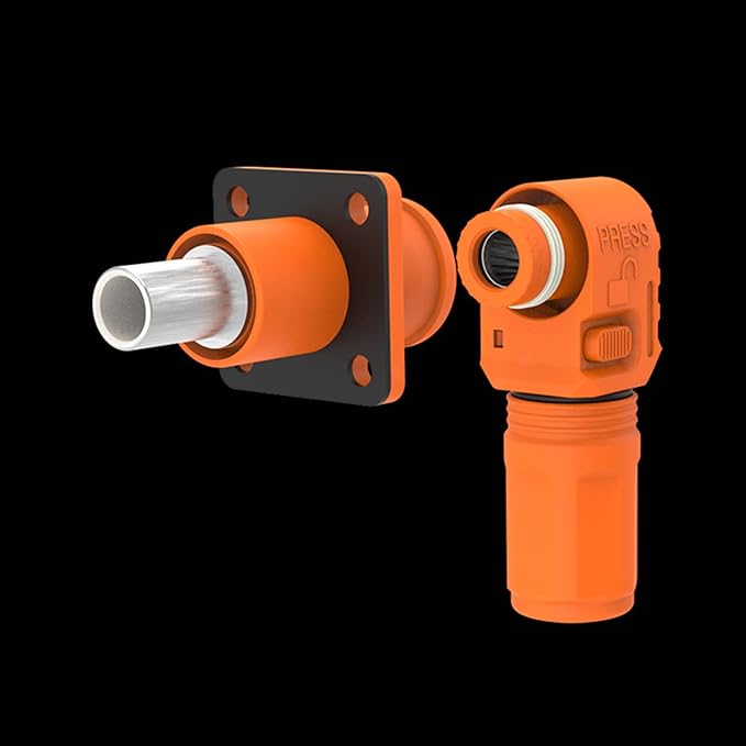 1 Set Battery Energy Storage Connector, 120A 25mm² High Current Connectors Quick Plug Terminal Orange Right Angle Plug and Socket IP67 Waterproof Power Adapter Crimping Wiring (120A, Orange)
