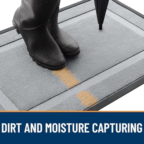 OLANLY Front Door Mat Outside 47x32, All-Season Heavy-Duty Rubber Doormat - Image 4