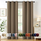 MIULEE Blackout Curtains for Bedroom 2 Panels 40 x 72 Inch Long Khaki by MIULEE