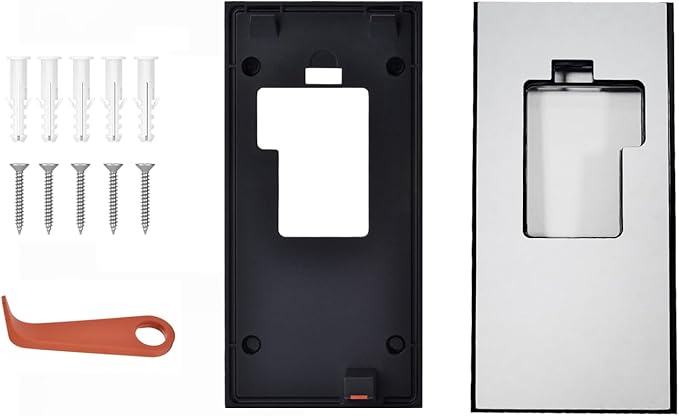 Fansoun Adhesive Video Doorbell Mount for Ring Battery Doorbell(2024 Release) No Drilling Camera Door Mounting Holder Bracket Accessories for Apartments Office Houses (Black)