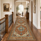 RELEANY Washable Area Rug, Runner 3'x10', Red/Orange/Blue/Brown - Image 2