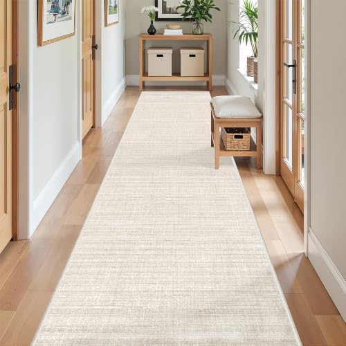2x12 Runner Rug Non Slip,Washable Hallway Runner Rug,Beige - Image 3