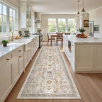 Madane Hallway Runner Rug 2'6''x10' Kitchen Runners Vintage, Brown/Gold by Madane