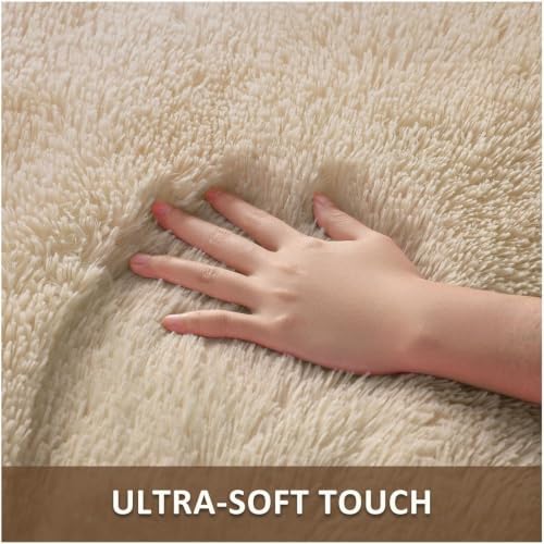 Ophanie 8x10 Beige Area Rugs for Living Room,Large Shag Bedroom Carpet,Big Indoor Thick Soft Shaggy Nursery Rug,Fluffy Carpets for Boy and Girls Room Dorm Decor Aesthetic with Over 99 pcs Pile fibers - Image 2
