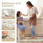 Collive Kitchen Rugs Sets of 2 Non Slip Washable, Taupe Kitchen Floor Mats - Image 4