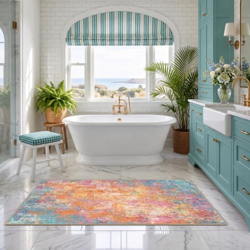 RELEANY Washable Runner 2'x8' Abstract Area Rug for Hallway Starlight - Image 4