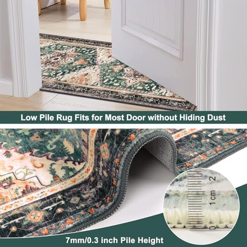 Yamaziot Washable Runner Rug, 2x8 Non-Slip Boho Vintage Hallway Kitchen Rug - Image 5