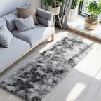 Ophanie Tie-Dyed Grey Area Rugs 2x6 for Bedroom Living Room, Light Gray Fluffy Shag Fuzzy Carpet,Plush Shaggy Rug,Indoor Carpet for Kids Boys Dorm Home Decor Aesthetic, Nursery with 99 pcs Pile fibers - Image 3