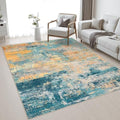 5x7 Area Rug Living Room: Modern Washable Soft Carpet Rosy Haze by FXRHLP