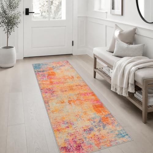 2x6 Washable Runner Rug：Modern Abstract Soft Carpet Galaxy Haze - Image 3