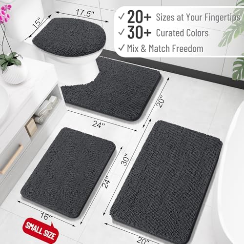 OLANLY Toilet Rugs U-Shaped 20x20, Soft Absorbent Chenille Contour Rugs - Image 2