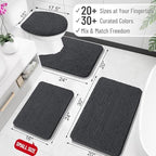 OLANLY Bathroom Rugs 32x20, Extra Soft Absorbent Chenille Bath Rugs - Image 2