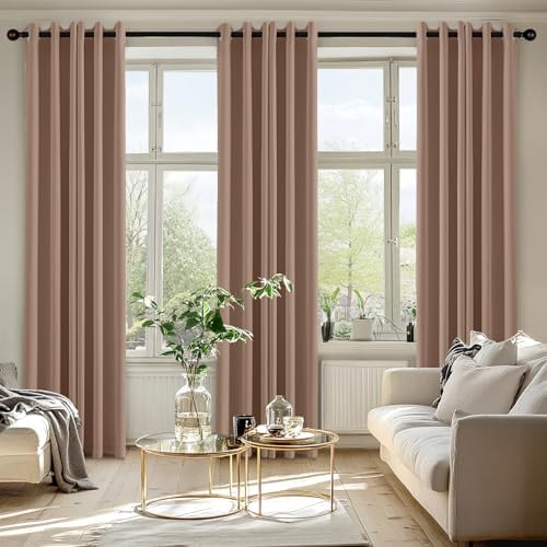 MIULEE Blackout Curtains for Bedroom 2 Panels 40 x 72 Inch Long Cappuccino - Image 6