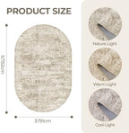 3x5 Oval Rug for Bedroom,Washable Area Rug,Brown - Image 2
