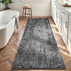 2x8 Black Rug Runners for Hallways Kitchen Runner Rug Non Slip Washable Black Long Runner Rugs with Rubber Backing Soft Abstract Carpet Runner for Bedroom, Kitchen, Bathroom, Entryway - Image 4