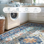 Lofus 6x9 Area Rugs for Living Room Bedroom, Soft Boho Carpet Floral Blue - Image 6