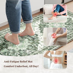 Boho Kitchen Mats for Floor 2PC Anti Fatigue Kitchen Rugs, Green - Image 3