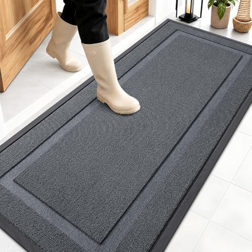 OLANLY Front Door Mat Outside 59x23, All-Season Heavy-Duty Rubber Doormat by OLANLY