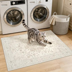 Washable Area Rugs 2x5: Living Room Bedroom Carpet Beige White - Image 2