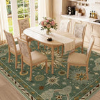 Vacuum-Friendly, 9x12 Washable Area Rug, Green Brown - Image 2