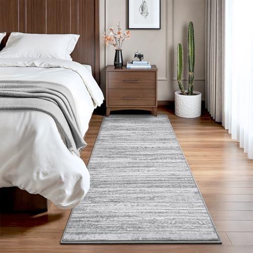 Chicrug 3x8 Grey Washable Runner Rug for Hallway Kitchen Entryway Non Slip - Image 2